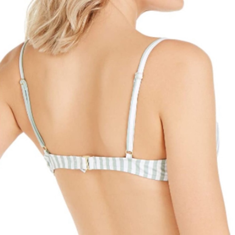 WeWoreWhat green & white striped “Lydia” corset bikini top L - Picture 2 of 3